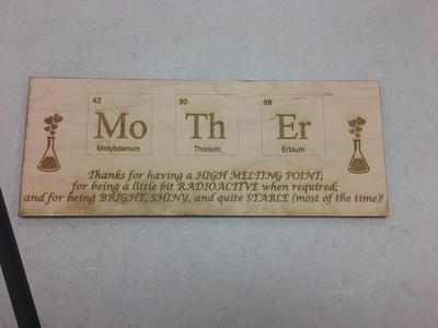 Mother Chemistry Laser Cut Plaque