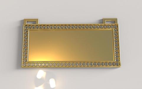 Rectangle Pendant with Gem Border