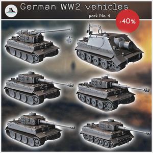 German WW2 vehicles pack No. 4 (Tiger I and variants) - Germany Eastern Western Front Normandy Stalingrad Berlin Bulge WWII