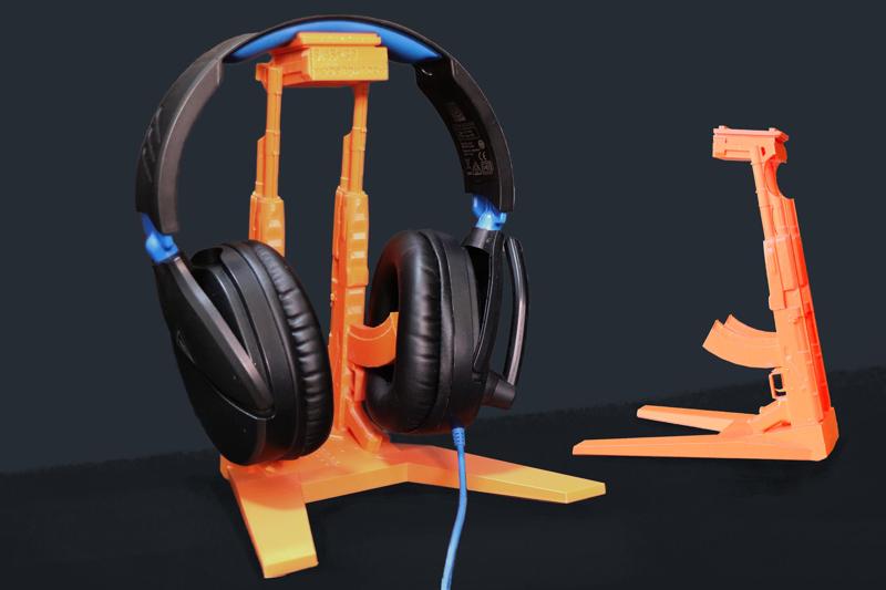 AK47 headphone stand, ak themed headphone stand (prints without supports) ak74