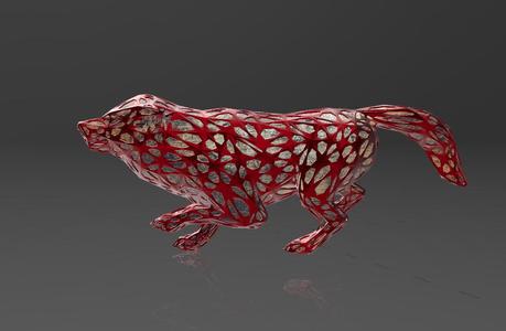 The Wolf on the Attack - Voronoi Style - Spider Web - LowPoly - Perfect Design - Easy Print - Decor
