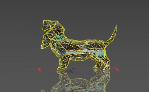 Base Basset Hound - Low Voronoi Style - Single Spider Web - LowPoly - Perfect Design - Easy Print - Decor