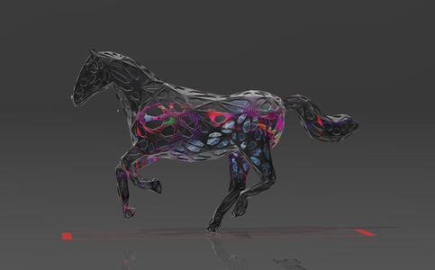 The Horse That Longed to Run - Voronoi Style - Spider Web - LowPoly - Perfect Design - Easy Print - Decor
