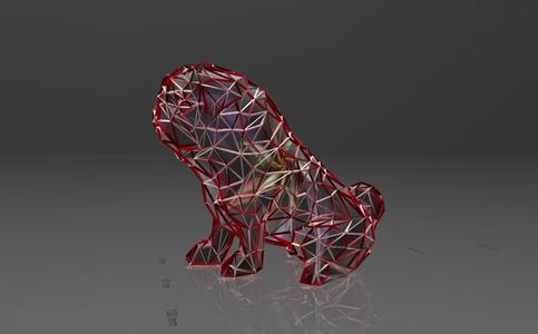 Pug Dog - Low Voronoi Style - Single Spider Web - LowPoly - Perfect Design - Easy Print - Decor