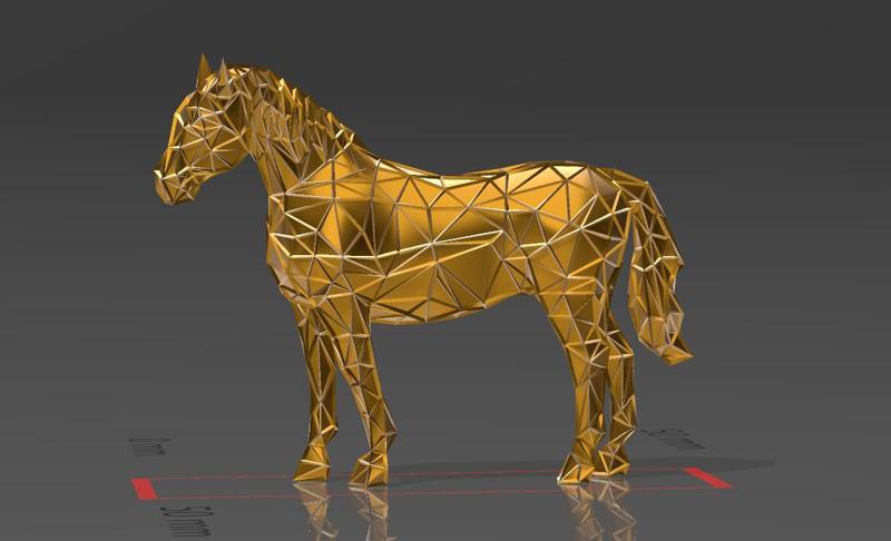 Gift Print Horse - Low Voronoi Style - Single Spider Web - LowPoly - Perfect Design - Easy Print - Decor