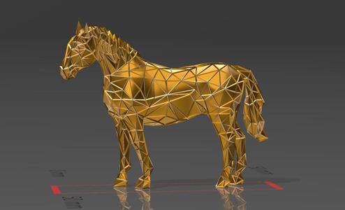 Gift Print Horse - Low Voronoi Style - Single Spider Web - LowPoly - Perfect Design - Easy Print - Decor