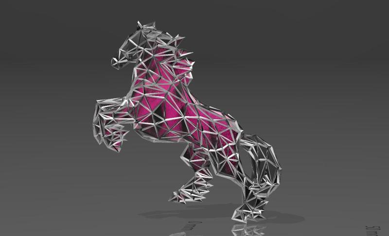 Noble Dog - Voronoi Style - Spider Web - LowPoly - Perfect Design - Easy Print - Decor
