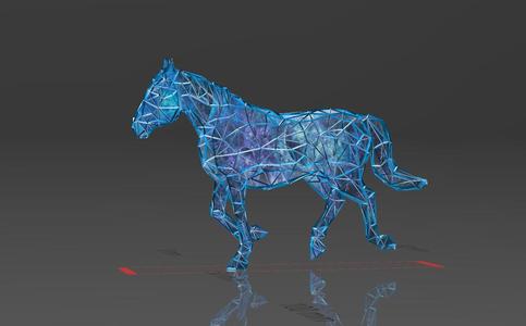 Figure of a Horse Getting Ready to Run - Low Voronoi Style - Single Spider Web - LowPoly - Perfect Design - Easy Print - Decor
