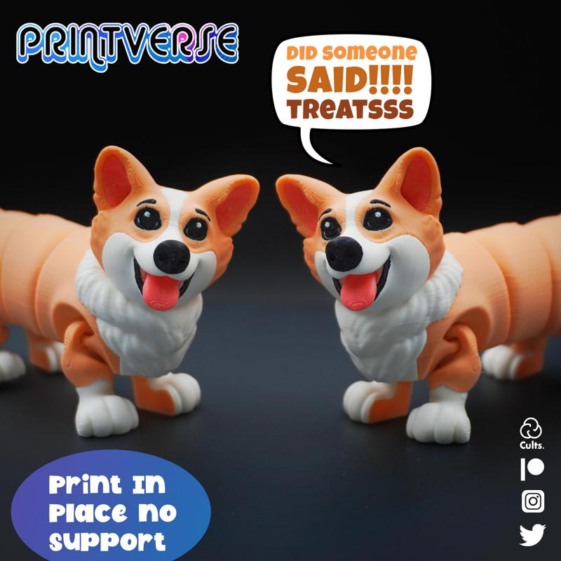 Flexy Print In Place Corgi Dog