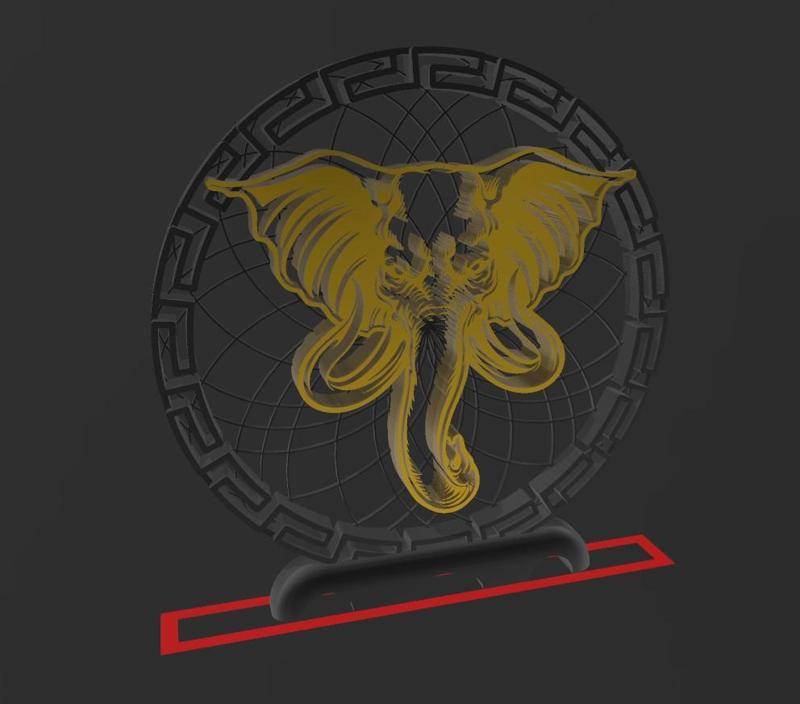 Elephant Head - Q28 - Quick Print Gift - 2D - NO SUPPORT