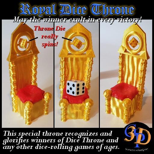 Royal Dice Throne with Spinning Die for All Dice Games