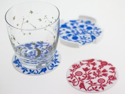 Coaster - birds and flowers pattern