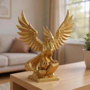 Solarcrest Phoenix – Regal Low Poly Bird STL for 3D Printing