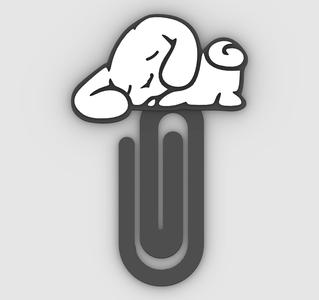 Cinnamoroll sleeping - Paper clip, bookmark - 3MF pre-painted , STL