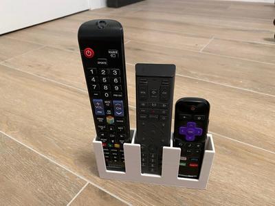 Wall Mountable Remote Control Holder - for 3 remotes!