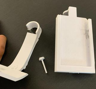 Rearview mirror phone holder prototype