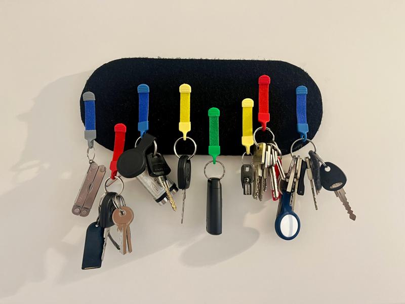 Key-holder hook and loop system