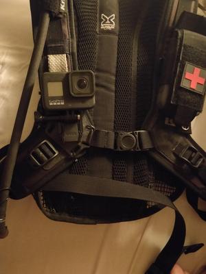 Kriega Hydro pack gopro harness mount
