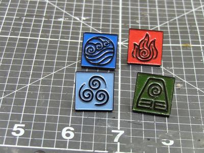 Avatar Four elements enamel pins