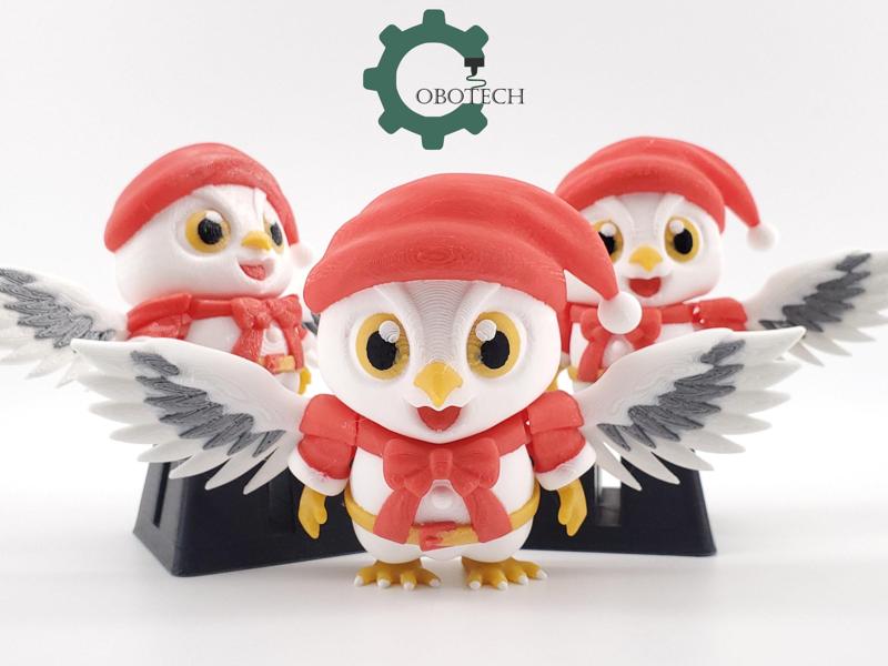 Cobotech Articulated Santa Snow Owl Ornament by Cobotech