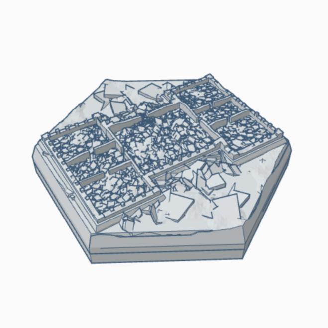 Destroyed Military Command HQ Hex Map Scale HMSMilD007