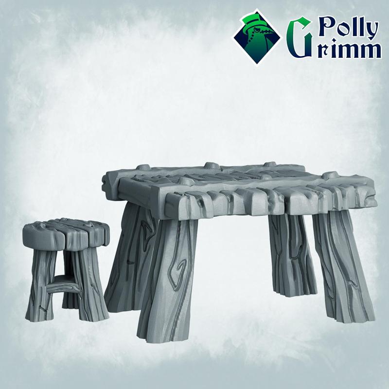 Terrain Set. Cozy furniture. Table and chair