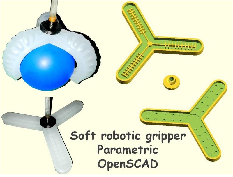 Mold for Soft actuator/gripper - Parametric - OpenSCAD