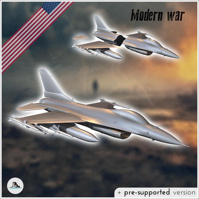 General Dynamics F-16 Fighting Falcon US multirole fighter - USA US Army Cold War America Era Iron Curtain Warfare Crisis Conflict RPG