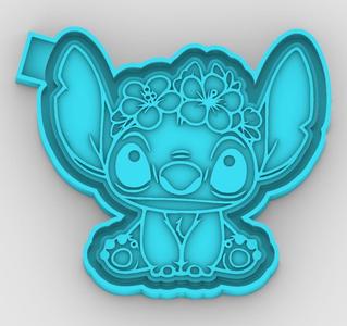 Little Stitch with Tulips 181627 - freshie mold - STL for silicone mold