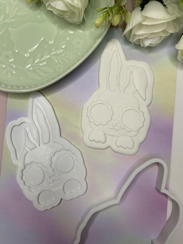 Rabbit Easter cookie cutter and stamp