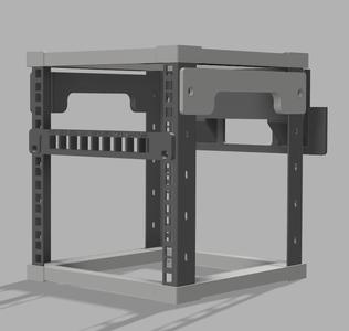 Mini Rack - Patchpanel with nameing "shield"