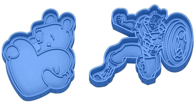 Biscuit Moulds - Captain América - Superman -Spiderman - Winnie the pooh - Winnie the pooh - Cookie cutter - Cookie cutter- Biscuit cutter