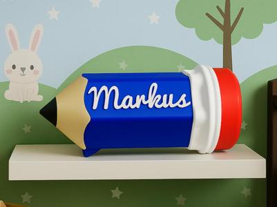 Personalized pencil piggy bank back to school gift