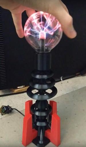 Red Alert Tesla Coil Plasma Globe