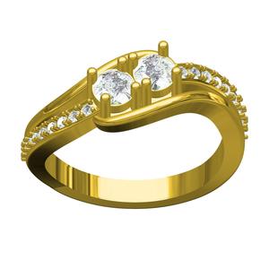 Two Stone Bypass Ring for Women