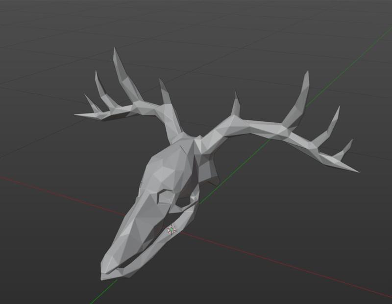 Low Poly Deer Skull