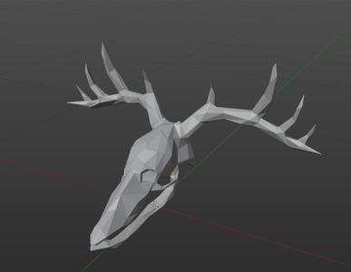 Low Poly Deer Skull