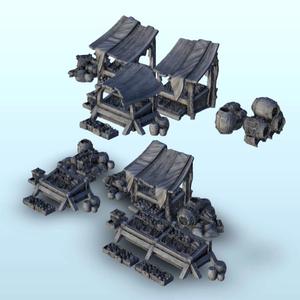 Medieval market elements - Medieval Gothic Feudal Old Archaic Saga 28mm 15mm