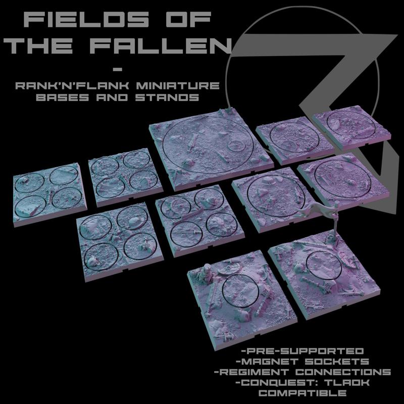 Miniature Bases - Rank'n'Flank - Fields of the Fallen  (Conquest Compatible Bases and Stands)