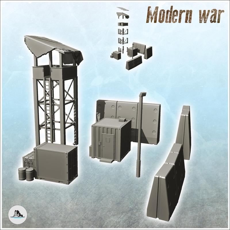 Modern surveillance post with concrete barrier and lookout tower (11) - Cold Era Modern Warfare Conflict World War 3 RPG Afghanistan Iraq