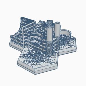 Modern Ruined Chemical Plant Hex Map Scale HMSMR019