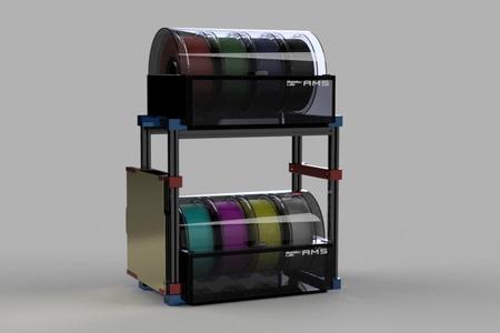 AMS 2-tier stand side-brace with build plate option