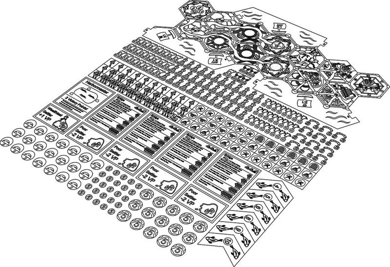 Catan Traders & Bararians Lasercut Board and Pieces