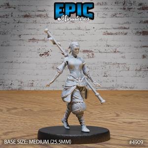 Monk Adventurer Female ‧ DnD Miniature ‧ Tabletop Miniatures ‧ Gaming Monster ‧ 3D Model ‧ RPG ‧ DnDminis ‧ STL FILE