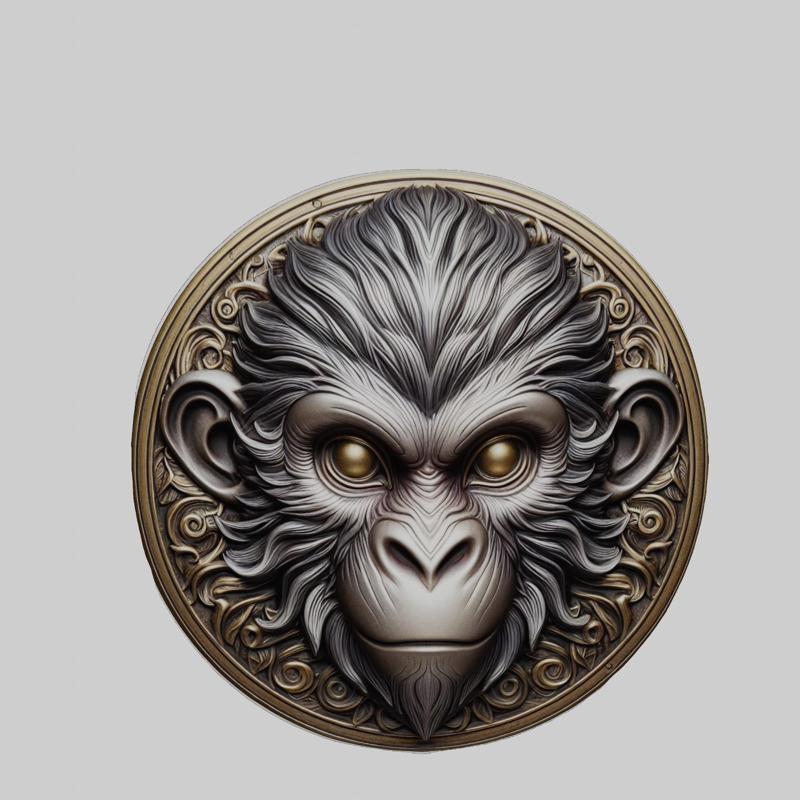 Monkey Animal Head Monkey Animal Medallion for CNC Router Laser & 3D Printer
