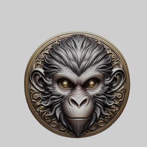 Monkey Animal Head Monkey Animal Medallion for CNC Router Laser & 3D Printer