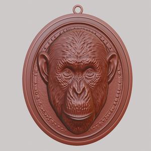Chimpanzee Animal Necklace Chimpanzee Animal Pendant for CNC Router Laser & 3D Printer
