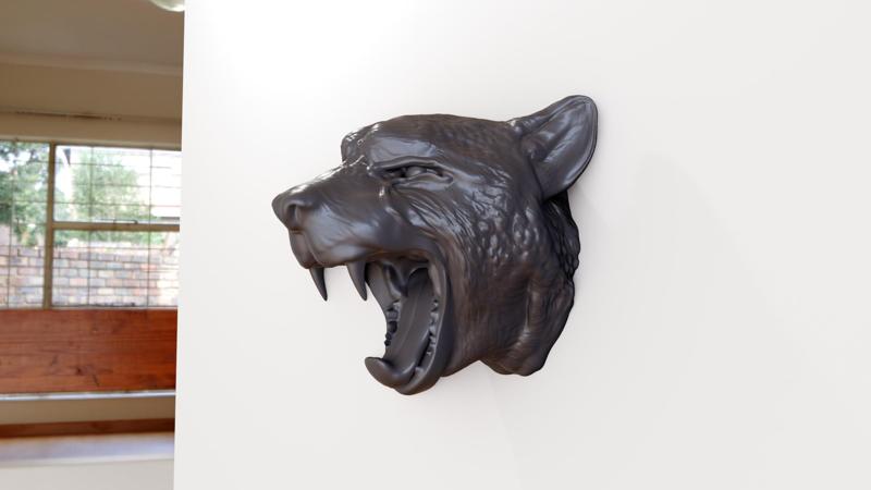 cheetah head wall mount roaring stl