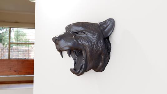 cheetah head wall mount roaring stl