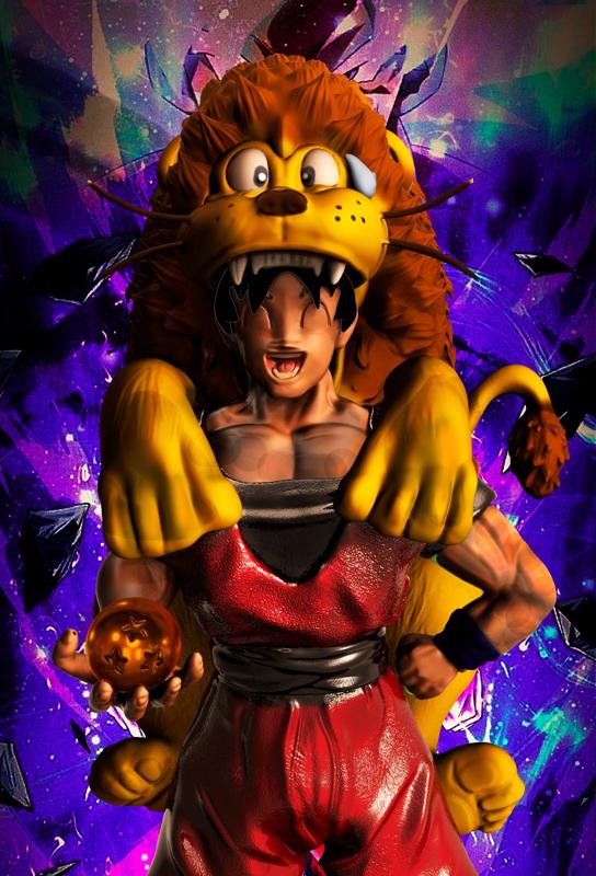 GOKU WITH LION